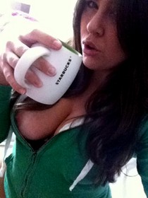 Busty wife giving a head